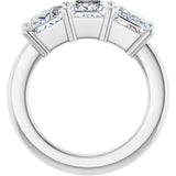10K Gold Square Natural Diamond Three-Stone Anniversary Band – 9/10–3 1/8 CTW - White Gold - view 2
