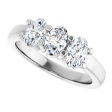 Platinum Oval Lab-Grown Diamond Three-Stone Anniversary Band – 6x4 mm Stones - view 5