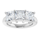 10K Gold Square Lab-Grown Diamond Three-Stone Anniversary Band – 1 1/6–4 1/5 CTW - White Gold - view 3