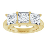 10K Gold Square Lab-Grown Diamond Three-Stone Anniversary Band – 1 1/6–4 1/5 CTW - Yellow Gold - view 3