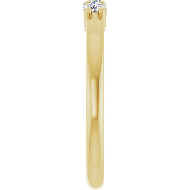 14K Gold Round Natural Diamond Three-Stone Anniversary Band – 1/6–1/3 CTW - Yellow Gold - view 4