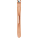 14K Gold Round Natural Diamond Three-Stone Anniversary Band – 1/6–1/3 CTW - Rose Gold - view 4