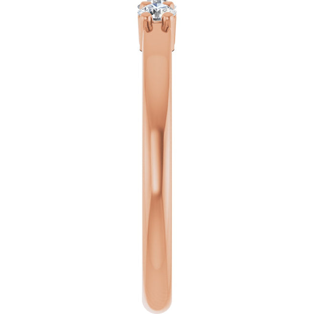 14K Gold Round Natural Diamond Three-Stone Anniversary Band – 1/6–1/3 CTW - Rose Gold - view 4