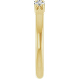 14K Gold Round Lab-Grown Diamond Three-Stone Anniversary Band – 1/6–1/3 CTW - Yellow Gold - view 4