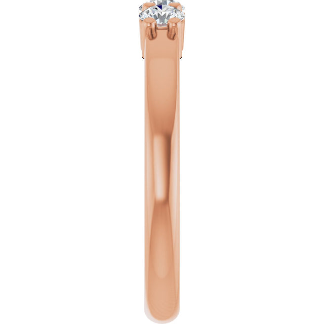 14K Gold Round Lab-Grown Diamond Three-Stone Anniversary Band – 1/6–1/3 CTW - Rose Gold - view 4