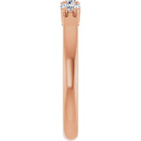 14K Gold Round Natural Diamond Three-Stone Anniversary Band – 1/6–1/3 CTW - Rose Gold - view 4