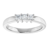 10K Gold Square Natural Diamond Three-Stone Anniversary Band – 1/5–3/4 CTW - White Gold - view 3