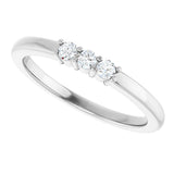 Platinum Round Natural Diamond Three-Stone Anniversary Band – 1/6–1/3 CTW - view 5