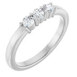 Platinum Round Lab-Grown Diamond Three-Stone Anniversary Band – 1/5–1/3 CTW