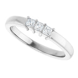 10K Gold Square Natural Diamond Three-Stone Anniversary Band – 1/5–3/4 CTW - White Gold - view 5