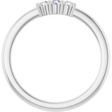 Platinum Round Natural Diamond Three-Stone Anniversary Band – 1/6–1/3 CTW - view 2