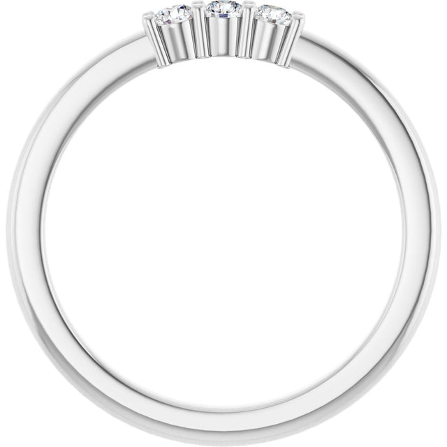 Platinum Round Natural Diamond Three-Stone Anniversary Band – 1/6–1/3 CTW - view 2