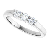 Platinum Round Lab-Grown Diamond Three-Stone Anniversary Band – 1/5–1/3 CTW - view 5