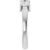 10K Gold Square Natural Diamond Three-Stone Anniversary Band – 9/10–3 1/8 CTW - White Gold - view 4