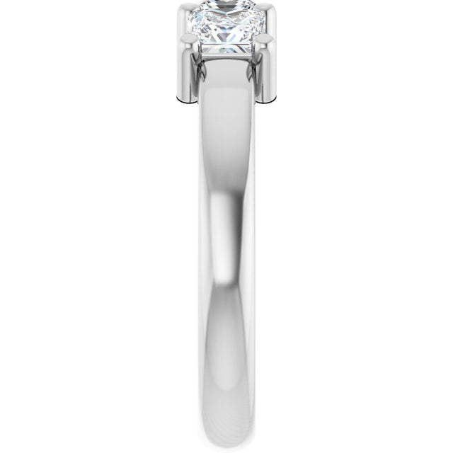 10K Gold Square Lab-Grown Diamond Three-Stone Anniversary Band – 1 1/6–4 1/5 CTW - White Gold - view 4