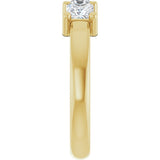 10K Gold Square Natural Diamond Three-Stone Anniversary Band – 9/10–3 1/8 CTW - Yellow Gold - view 4