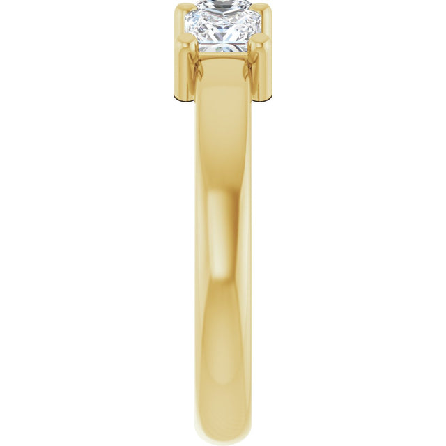 10K Gold Square Natural Diamond Three-Stone Anniversary Band – 9/10–3 1/8 CTW - Yellow Gold - view 4
