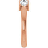 10K Gold Square Lab-Grown Diamond Three-Stone Anniversary Band – 1 1/6–4 1/5 CTW - Rose Gold - view 4