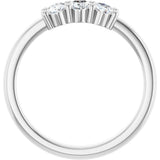 Platinum Oval Lab-Grown Diamond Three-Stone Anniversary Band – 5x3 mm Stones - view 2