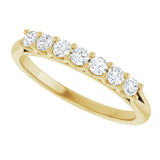 14K Gold Round Natural Diamond Share-Prong Seven-Stone Anniversary Band – 1/10–5/8 CTW - Yellow Gold - view 5