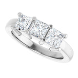 10K Gold Square Lab-Grown Diamond Three-Stone Anniversary Band – 1 1/6–4 1/5 CTW - White Gold - view 5