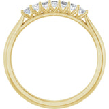 14K Gold Square Natural Diamond Share-Prong Seven-Stone Anniversary Band – 1/6–1 1/8 CTW - Yellow Gold - view 2
