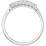 14K Gold Square Natural Diamond Share-Prong Seven-Stone Anniversary Band – 1/6–1 1/8 CTW - White Gold - view 2