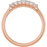14K Gold Square Natural Diamond Share-Prong Seven-Stone Anniversary Band – 1/6–1 1/8 CTW - Rose Gold - view 2