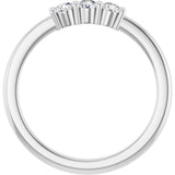 Platinum Round Lab-Grown Diamond Three-Stone Anniversary Band – 1/5–1/3 CTW - view 2