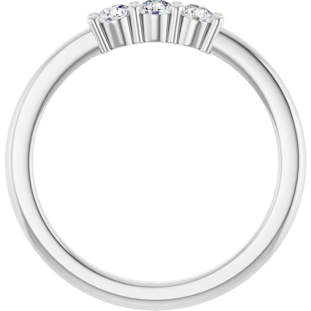 Platinum Round Natural Diamond Three-Stone Anniversary Band – 1/6–1/3 CTW - view 2