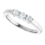 Platinum Round Lab-Grown Diamond Three-Stone Anniversary Band – 1/5–1/3 CTW - view 5