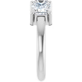 10K Gold Square Lab-Grown Diamond Three-Stone Anniversary Band – 1 1/6–4 1/5 CTW - White Gold - view 4