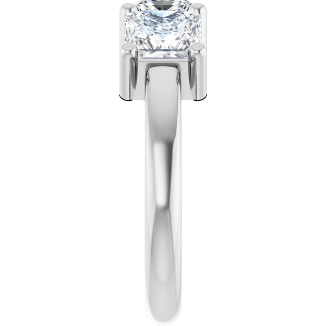 10K Gold Square Lab-Grown Diamond Three-Stone Anniversary Band – 1 1/6–4 1/5 CTW - White Gold - view 4