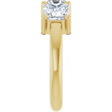 10K Gold Square Lab-Grown Diamond Three-Stone Anniversary Band – 1 1/6–4 1/5 CTW - Yellow Gold - view 4