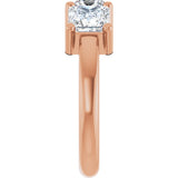 10K Gold Square Lab-Grown Diamond Three-Stone Anniversary Band – 1 1/6–4 1/5 CTW - Rose Gold - view 4