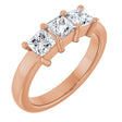 10K Gold Square Natural Diamond Three-Stone Anniversary Band – 9/10–3 1/8 CTW - Rose Gold