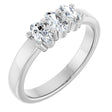 Platinum Oval Lab-Grown Diamond Three-Stone Anniversary Band – 5x3 mm Stones