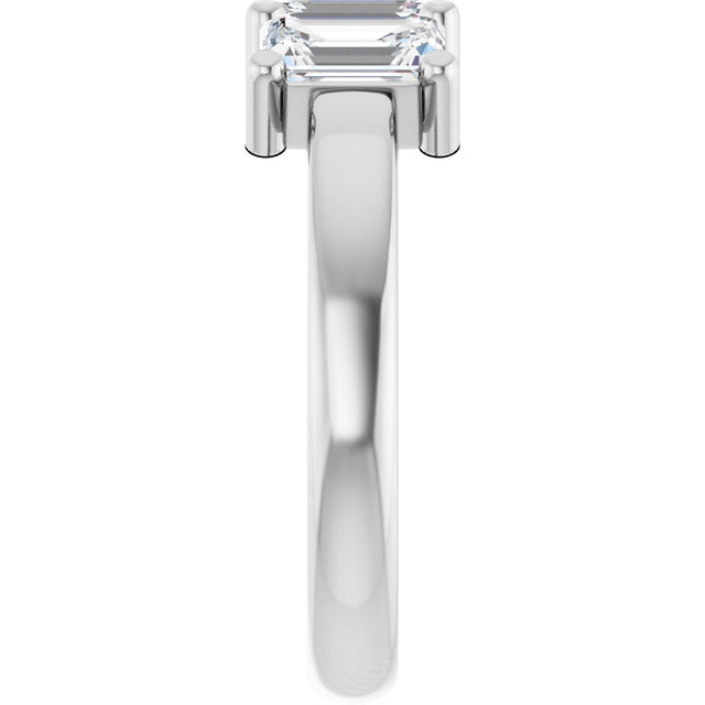 Platinum Emerald Lab-Grown Diamond Three-Stone Anniversary Band – 1–1 3/4 CTW - view 4