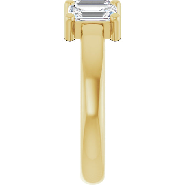 14K Gold Emerald Natural Diamond Three-Stone Anniversary Band – 1–1 3/4 CTW - Yellow Gold - view 4