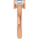 14K Gold Emerald Natural Diamond Three-Stone Anniversary Band – 1–1 3/4 CTW - Rose Gold - view 4