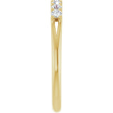 14K Gold Round Natural Diamond Share-Prong Seven-Stone Anniversary Band – 1/10–5/8 CTW - Yellow Gold - view 4