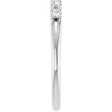 14K Gold Round Natural Diamond Share-Prong Seven-Stone Anniversary Band – 1/10–5/8 CTW - White Gold - view 4