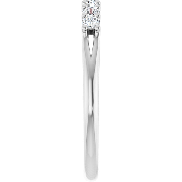 14K Gold Round Natural Diamond Share-Prong Seven-Stone Anniversary Band – 1/10–5/8 CTW - White Gold - view 4