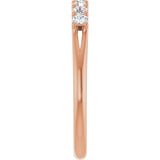 14K Gold Round Natural Diamond Share-Prong Seven-Stone Anniversary Band – 1/10–5/8 CTW - Rose Gold - view 4