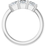 10K Gold Square Lab-Grown Diamond Three-Stone Anniversary Band – 1 1/6–4 1/5 CTW - White Gold - view 2