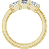 10K Gold Square Lab-Grown Diamond Three-Stone Anniversary Band – 1 1/6–4 1/5 CTW - Yellow Gold - view 2
