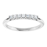 14K Gold Round Natural Diamond Share-Prong Seven-Stone Anniversary Band – 1/10–5/8 CTW - White Gold - view 3
