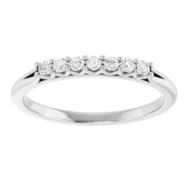 Platinum Round Natural Diamond Share-Prong Seven-Stone Anniversary Band – 1/10–5/8 CTW - view 3