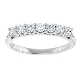 Platinum Round Natural Diamond Share-Prong Seven-Stone Anniversary Band – 1/10–5/8 CTW - view 3