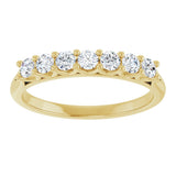 14K Gold Round Lab-Grown Diamond Share-Prong Seven-Stone Anniversary Band – 3/8–1 1/3 CTW - Yellow Gold - view 3